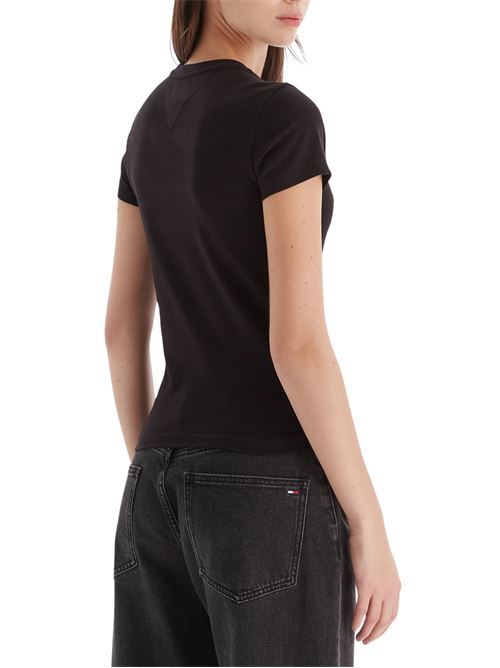 T-shirt in cotone nera Tommy Jeans | DW0DW21550BDS